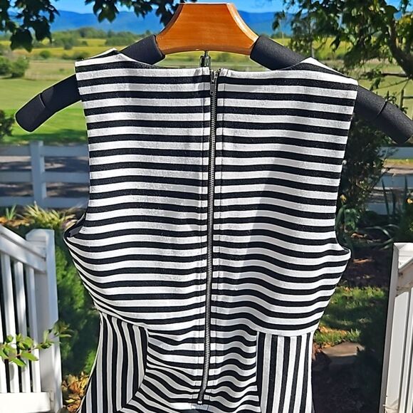 Forever 21 dress zip up striped bodycon stretchy short dress small like new - Picture 9 of 16
